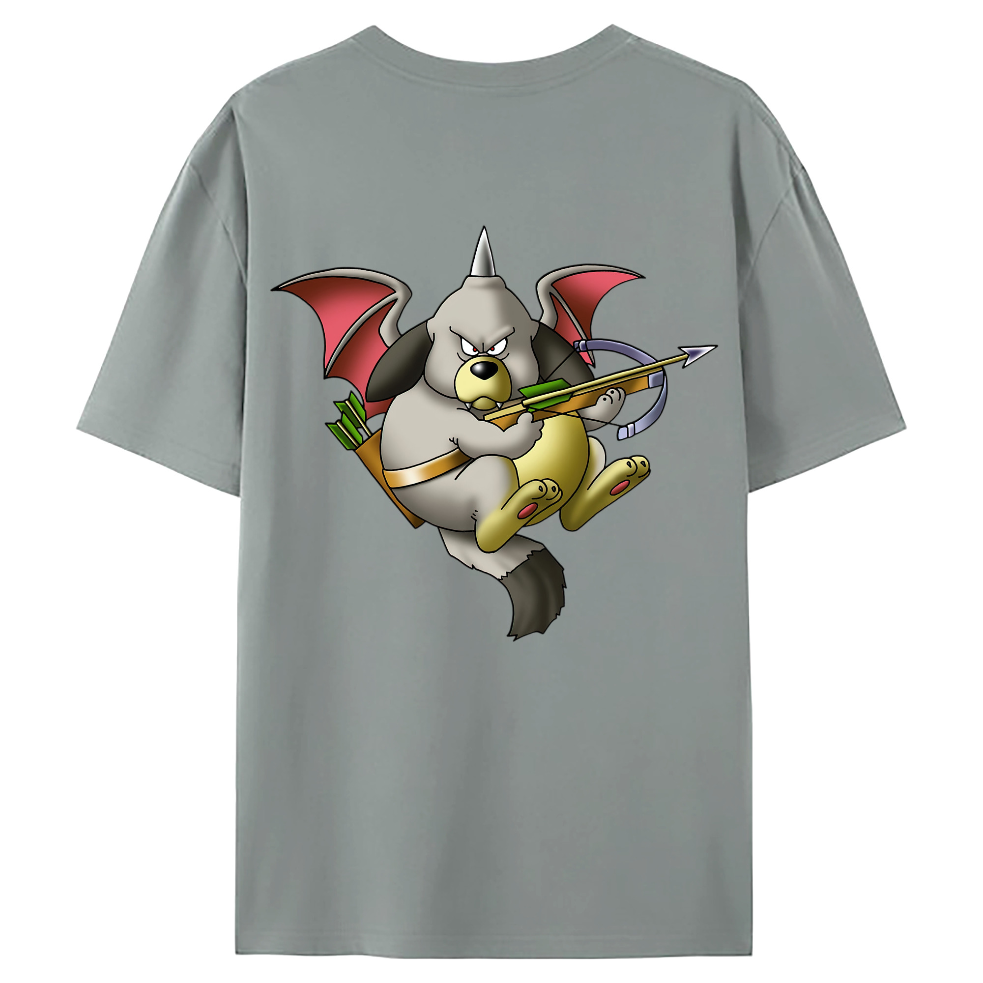 （画像用） ドラゴンクエスト Doragon Kuesuto Dragon Quest 綿100％ メンズ半袖Tシャツ（バックプリント） 通気性